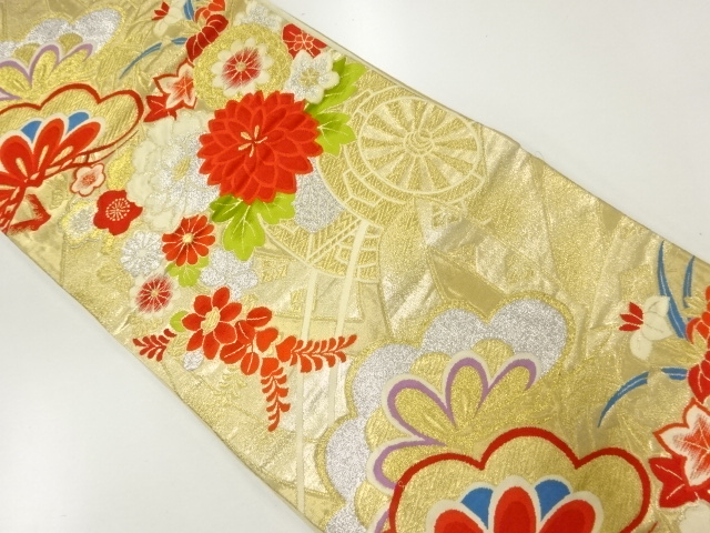 7261209: JAPANESE KIMONO / ANTIQUE FUKURO OBI / SILK / WOVEN